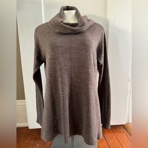 Debbie Morgan Cowl Neck Tunic Sweater size S Taupe